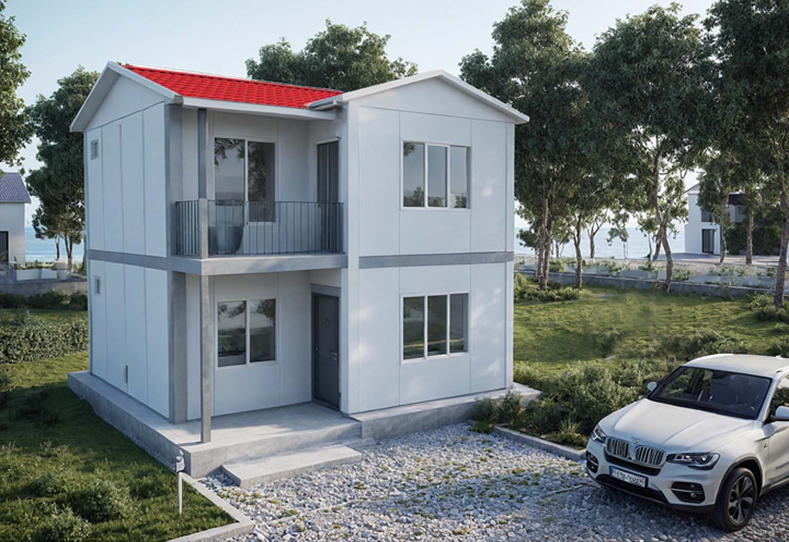 2+1 Çift Katlı Prefabrik Ev 82 m²