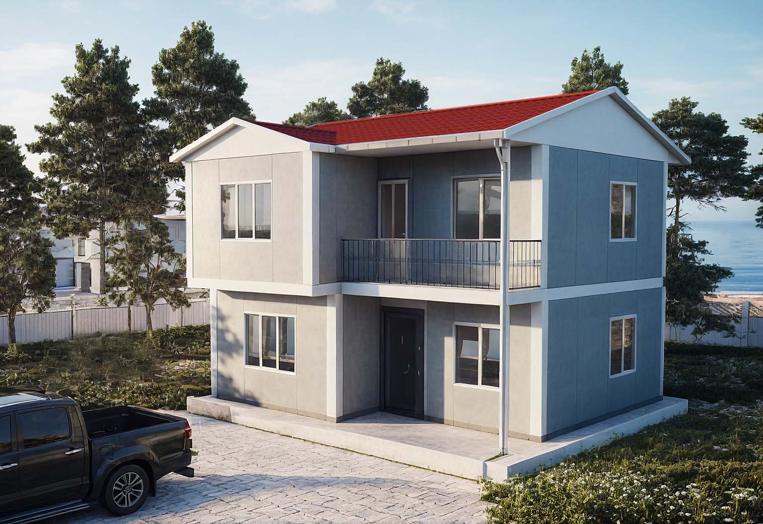 3+1 Çift Katlı Prefabrik Ev 105 m2