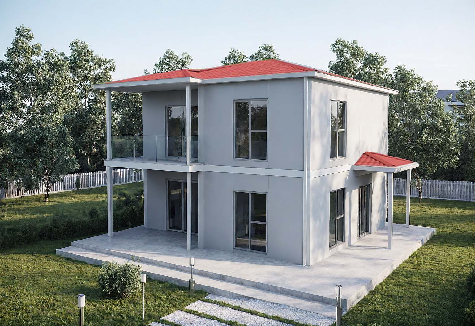 3+1 Çift Katlı Prefabrik Ev 118 m2