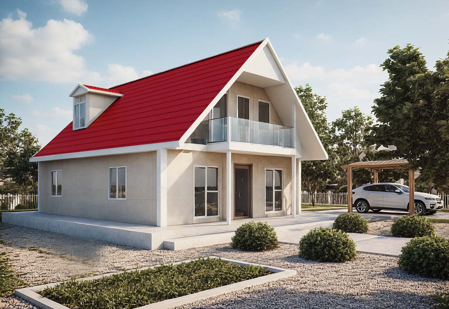 3+1 Çift Katlı Prefabrik Ev 134 m²