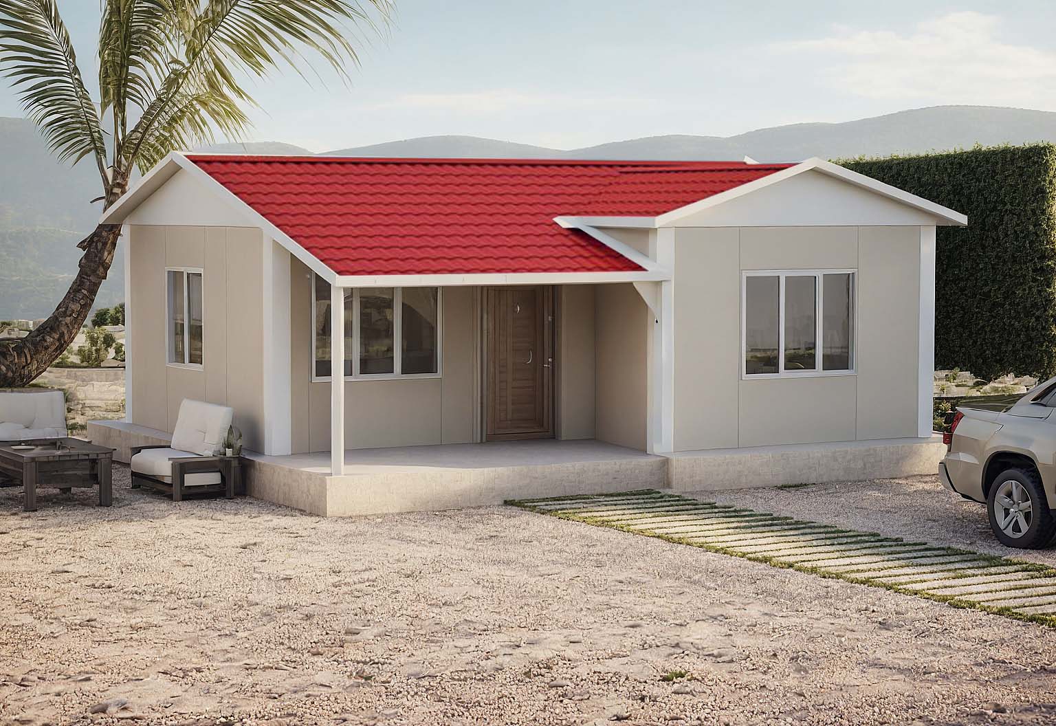 2+1 Tek Katlı Prefabrik Ev 49 m²