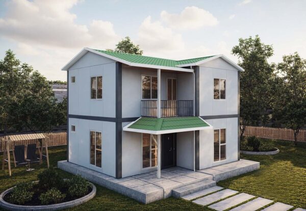 2+1 Çift Katlı Prefabrik Ev 100 m²
